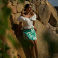 Top in Cotone con Volant e Spalle Scoperte