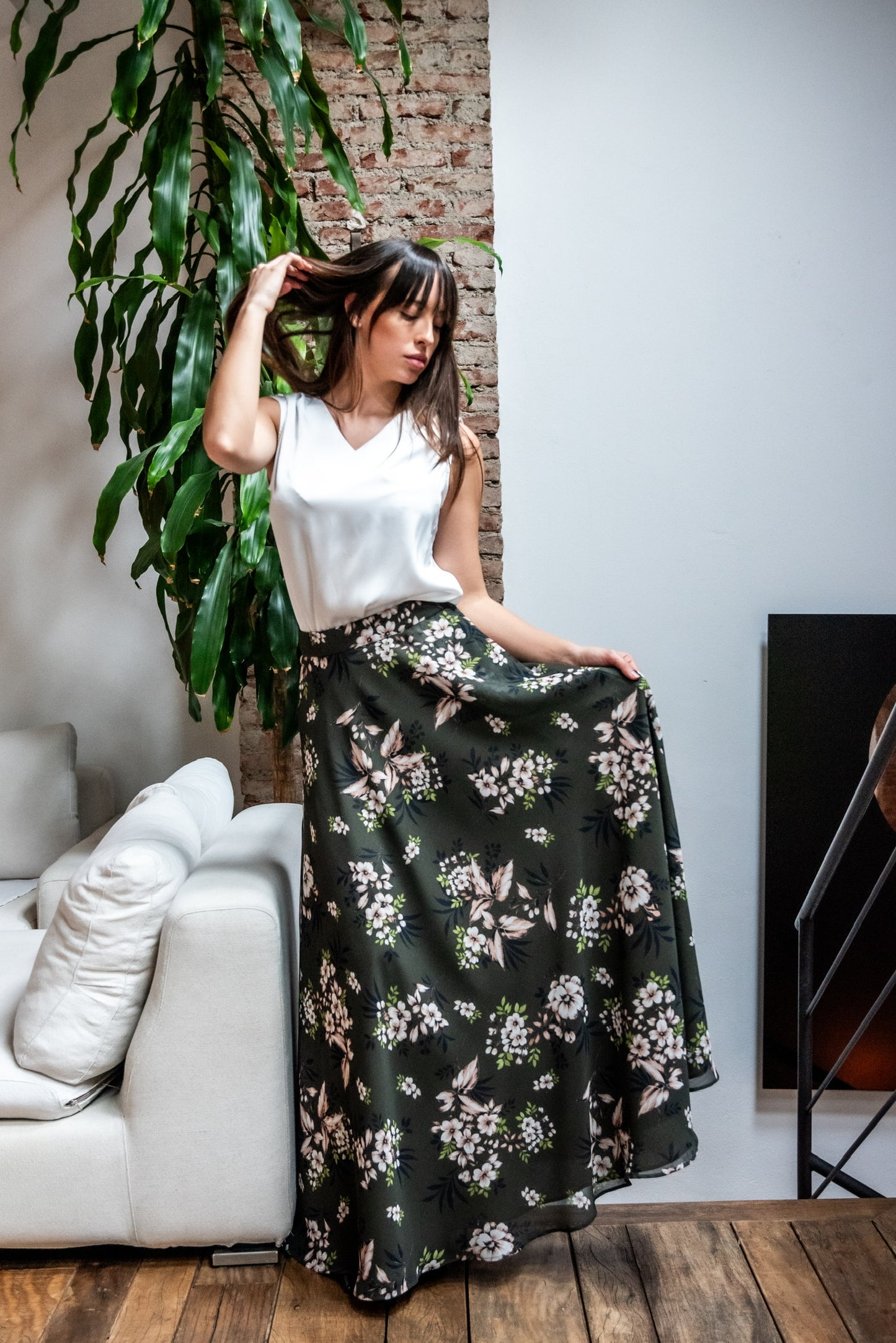 Gonna Malu’ Chiffon verde oliva