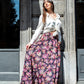 Gonna Malu’ Chiffon nero con fiori