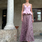 Gonna Valentina Paillettes e Cristalli LUXURY EDITION malva