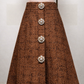 Gonna Letizia in tessuto tweed lurex con bottoni gioiello