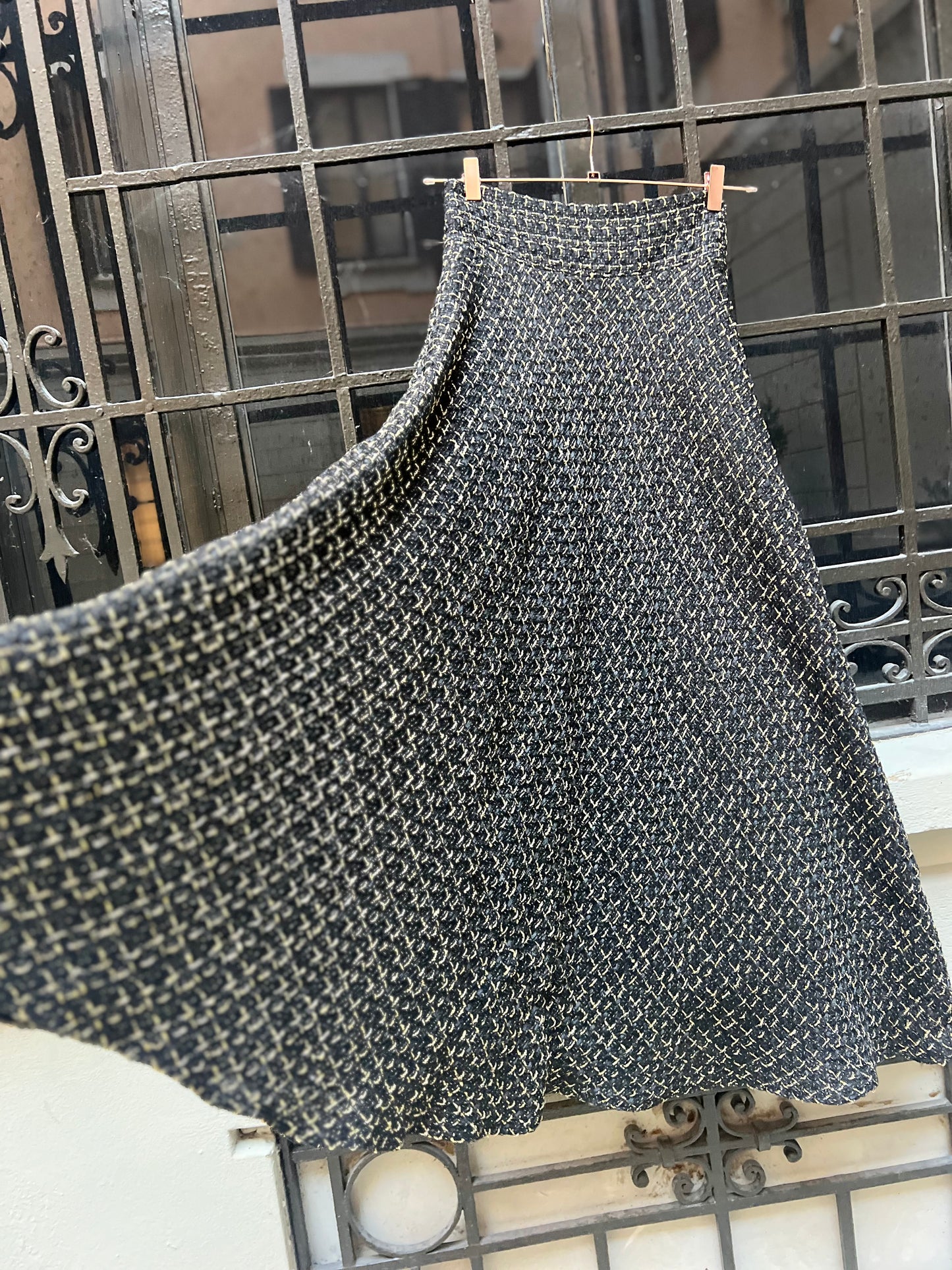 Gonna Valentina Tweed Nero e Oro