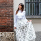 Gonna Franci Cotone Catene Bianco