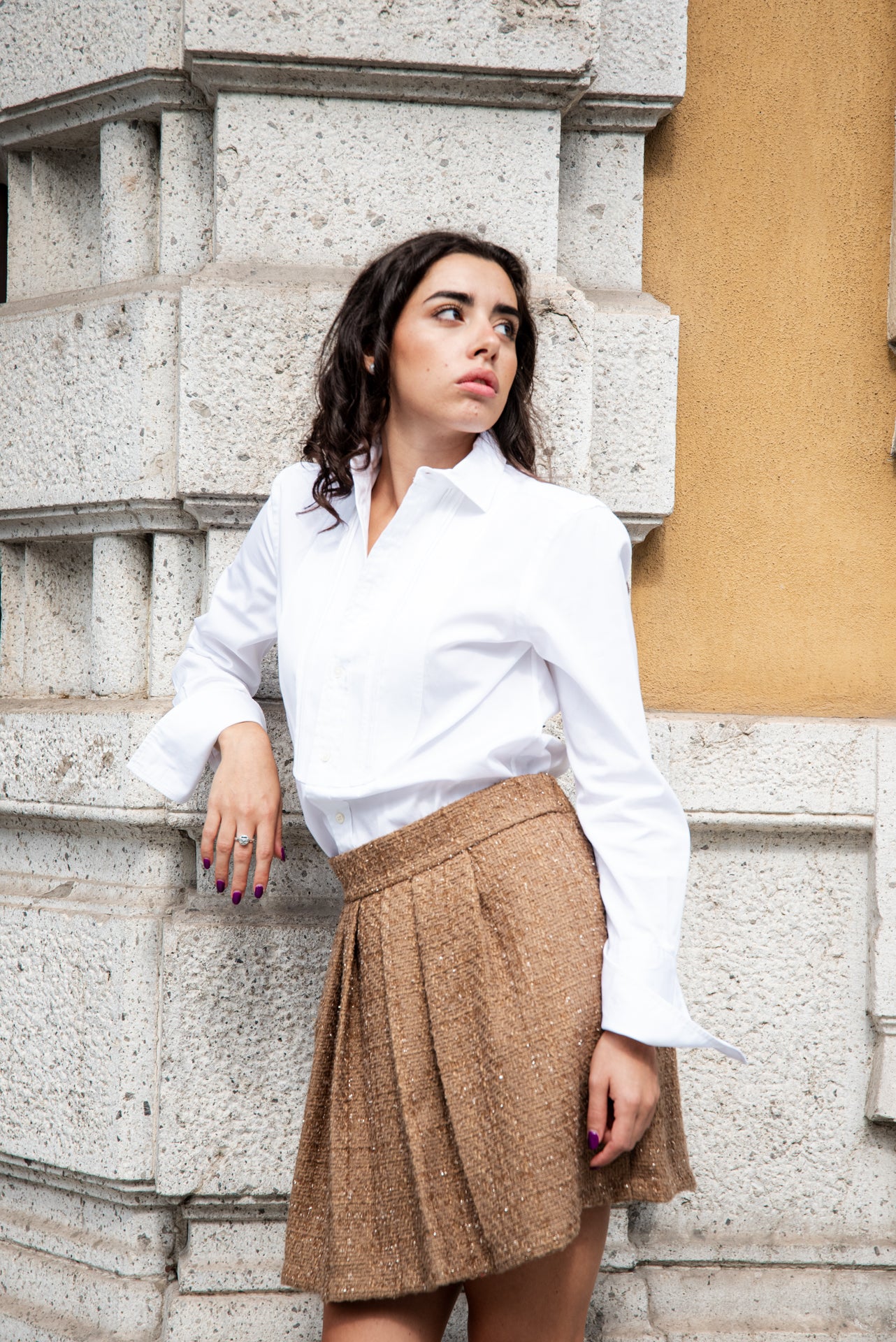 Gonna Paola Tweed Lame’ Nocciola