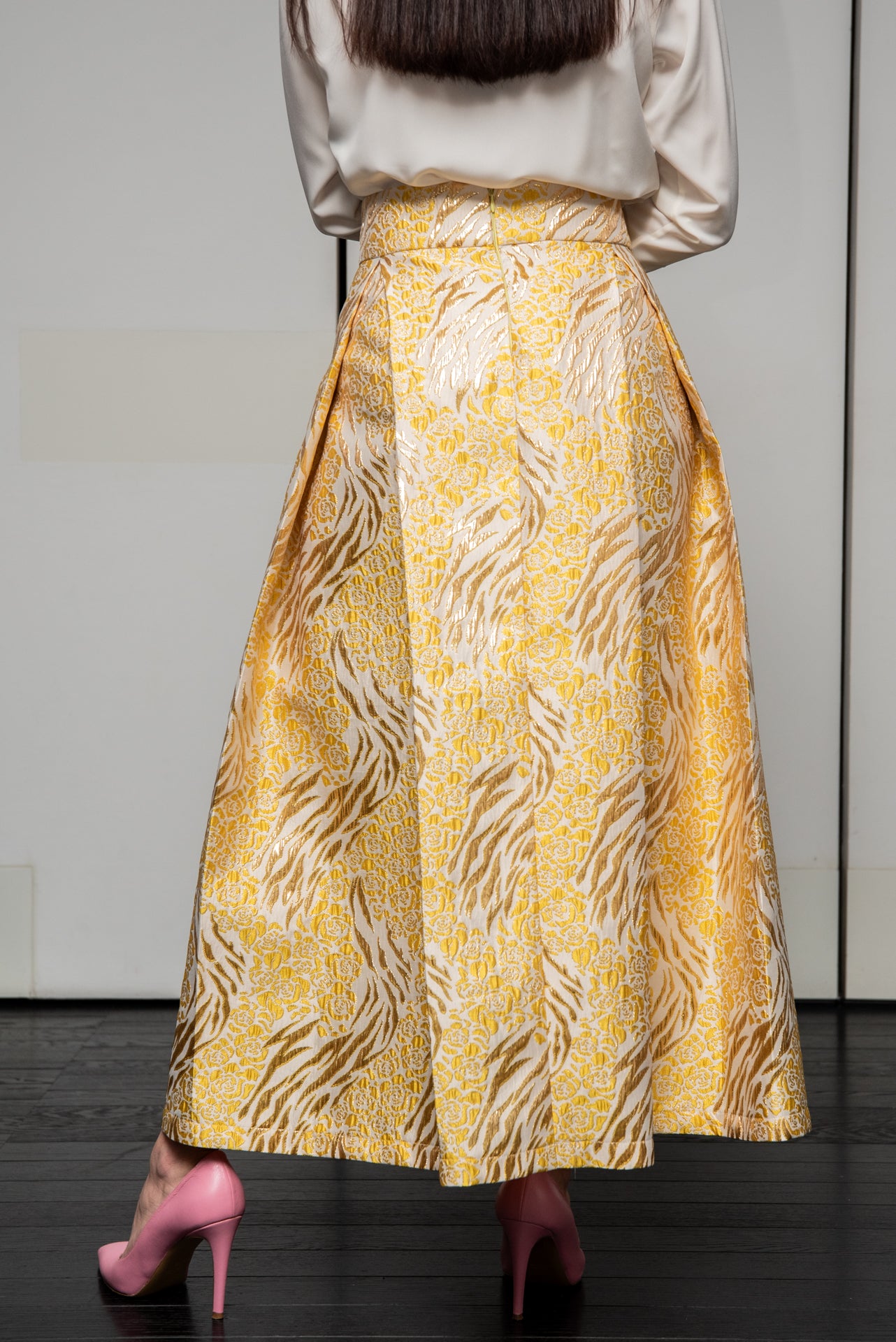 Gonna Robi  Broccato giallo limone