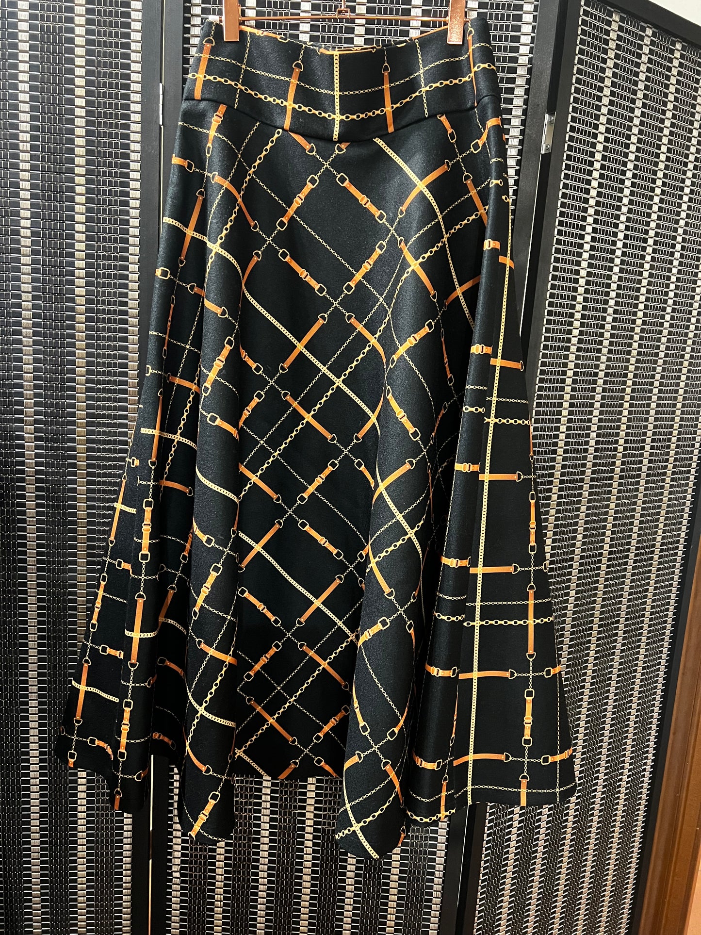 Gonna Valentina Cinghie tessuto panno Nero