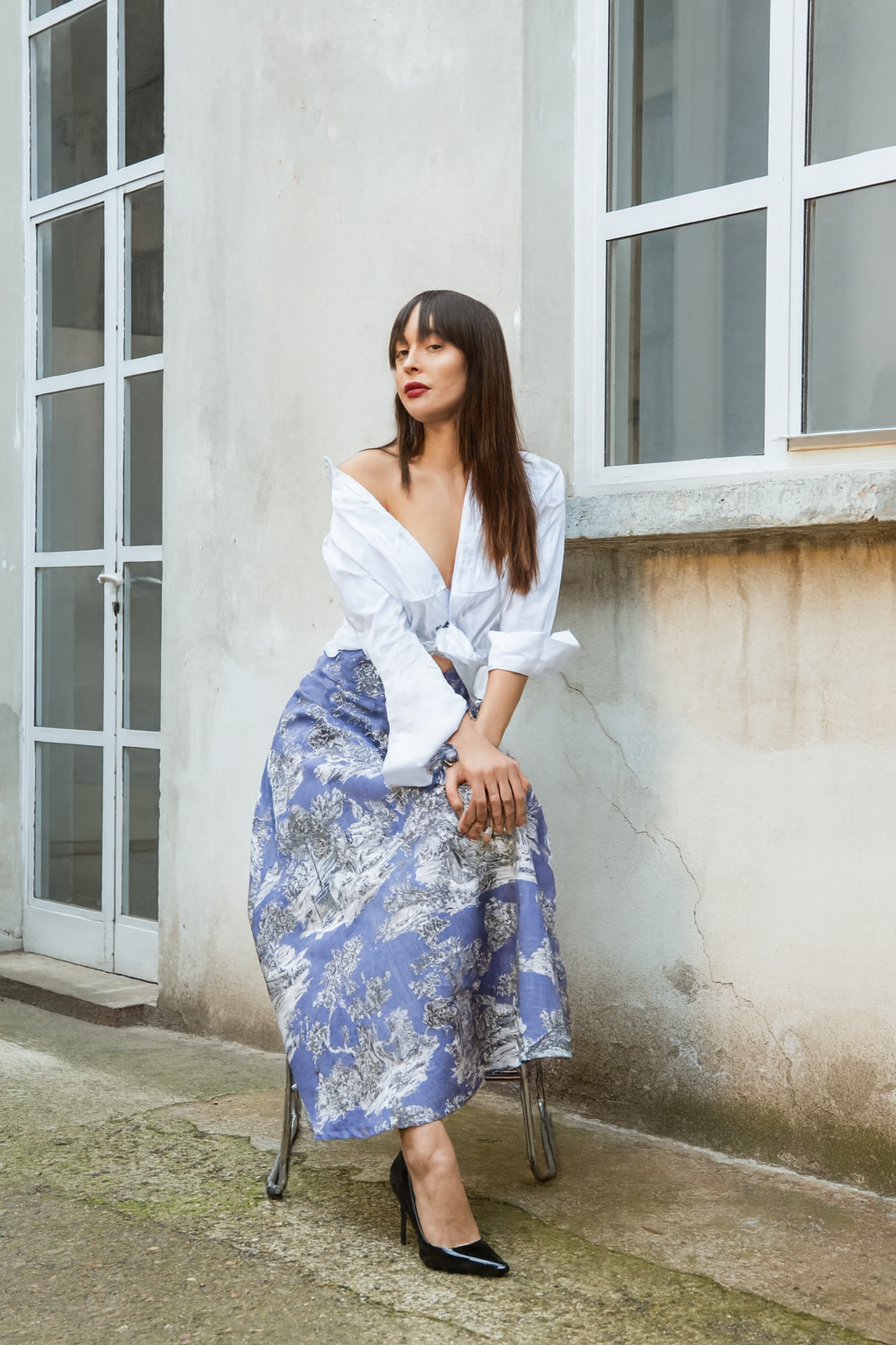 Gonna Toile de Jouy Valentina Pervinca