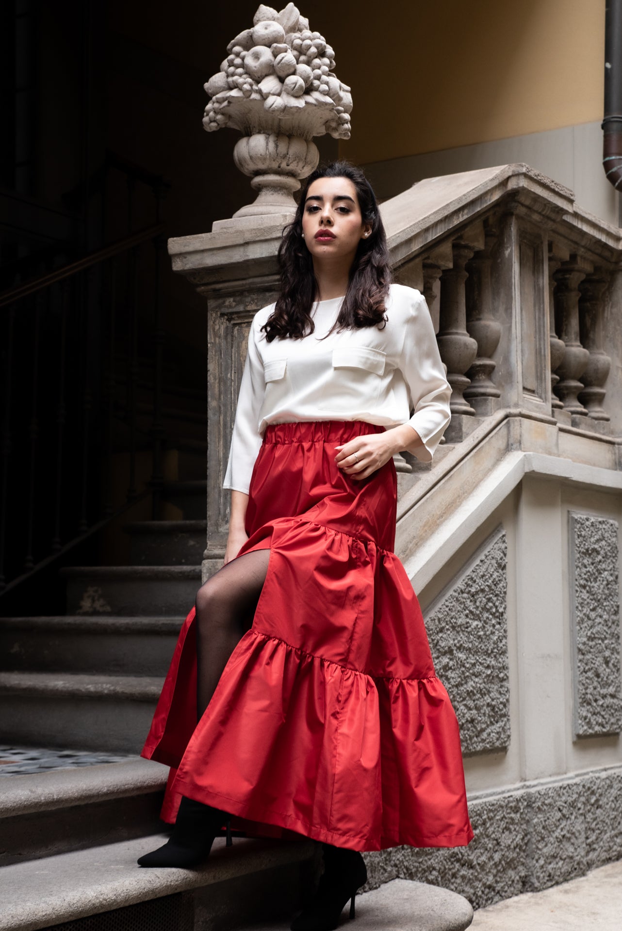 Gonna Franci Taffeta’ Rosso