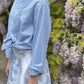 Gonna Toile de Jouy Valentina cotone azzurra