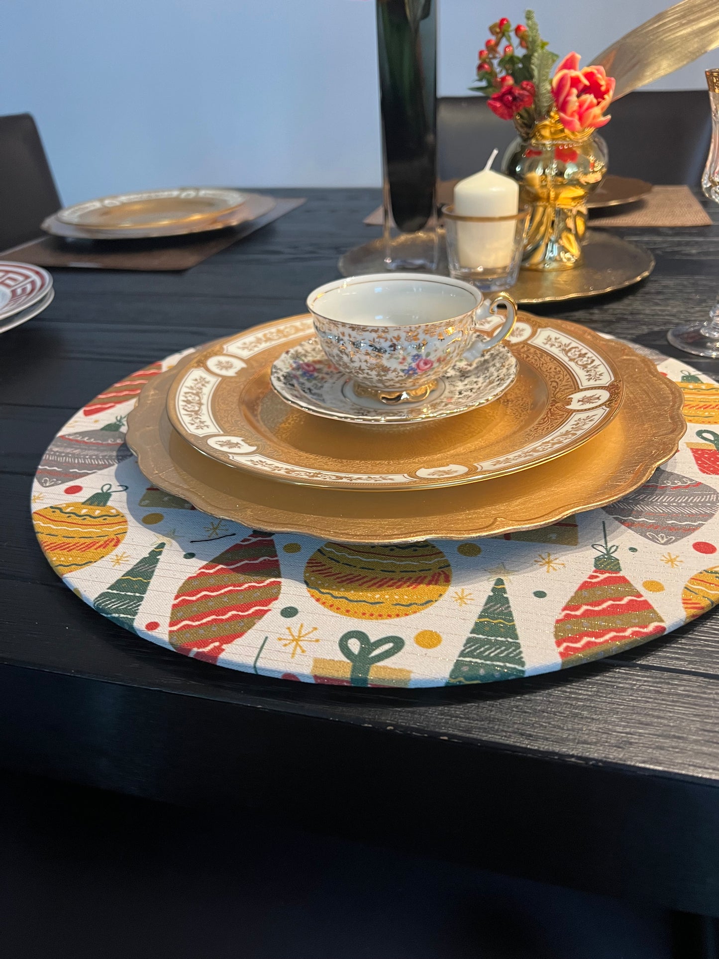 Sottopiatti motivo palle di Natale