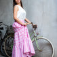 Gonna Franci Cotone Righe Rosa
