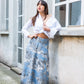 Gonna Toile de Jouy Valentino raso di cotone Azzurra