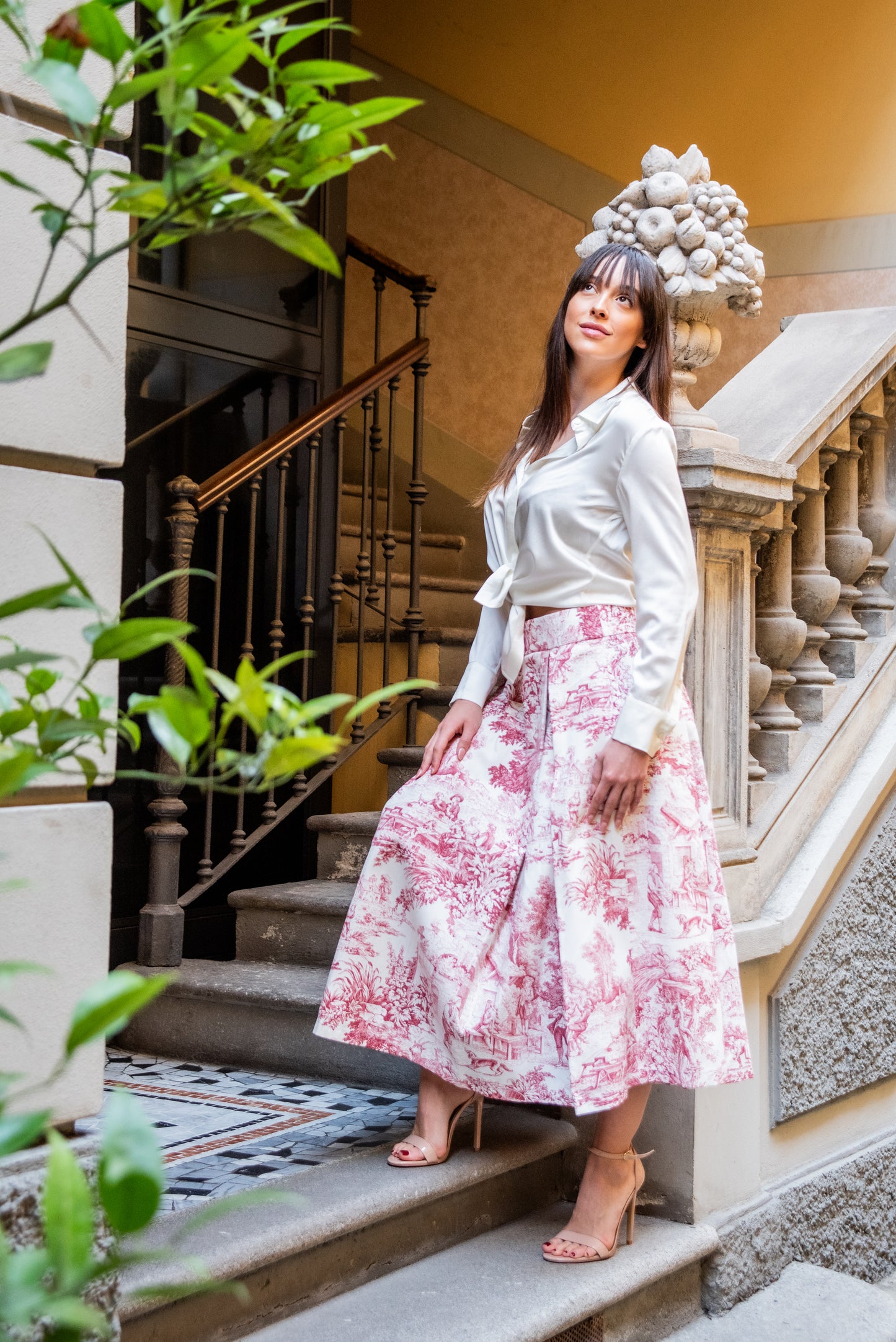 Gonna Toile de Jouy Robi rossa