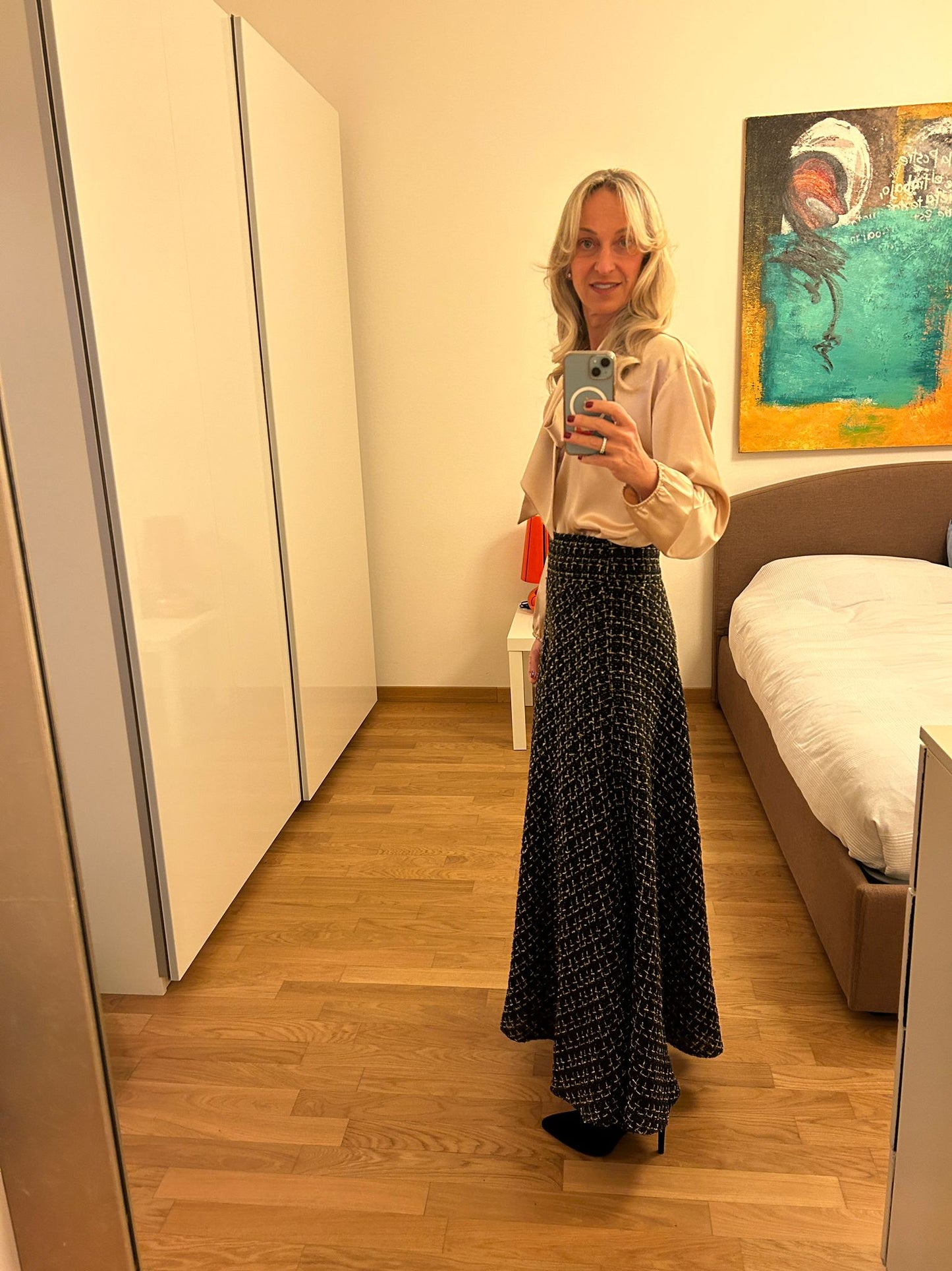 Gonna Valentina Tweed Nero e Oro