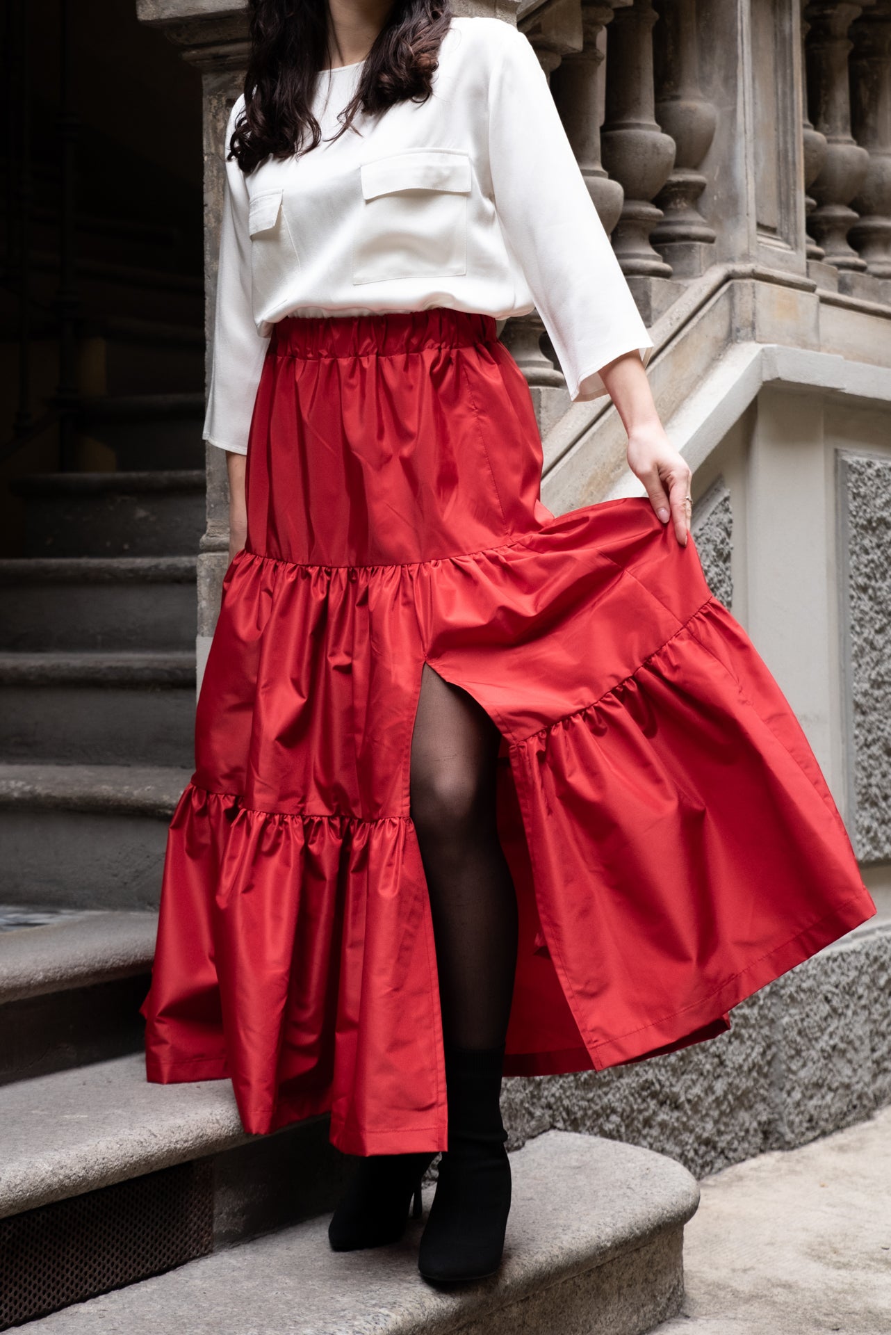 Gonna Franci Taffeta’ Rosso