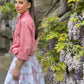 Gonna Toile de Jouy Valentina cotone rosso