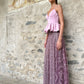 Gonna Valentina Paillettes e Cristalli LUXURY EDITION malva