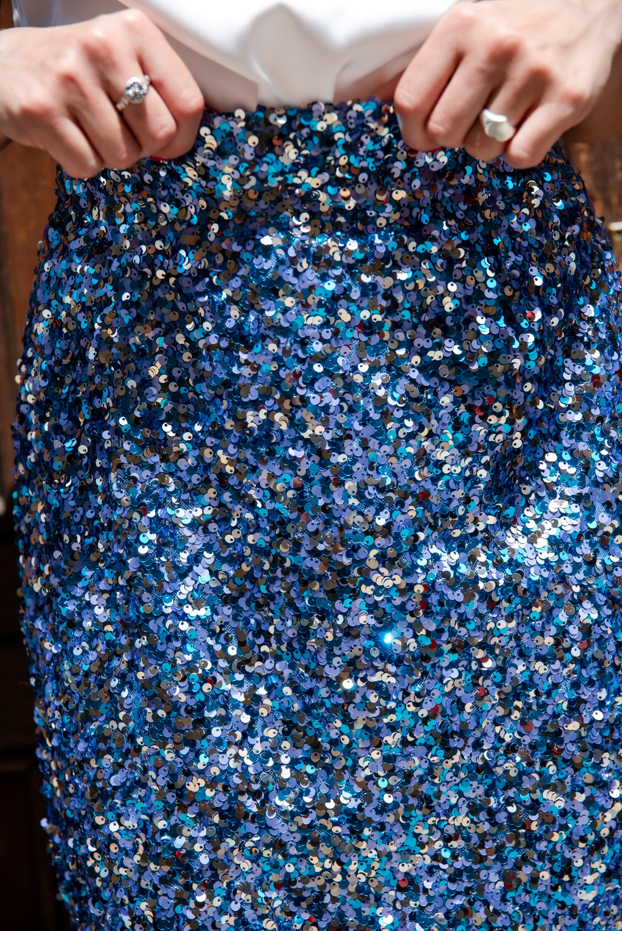 Gonna Giorgina  Paillettes Cielo