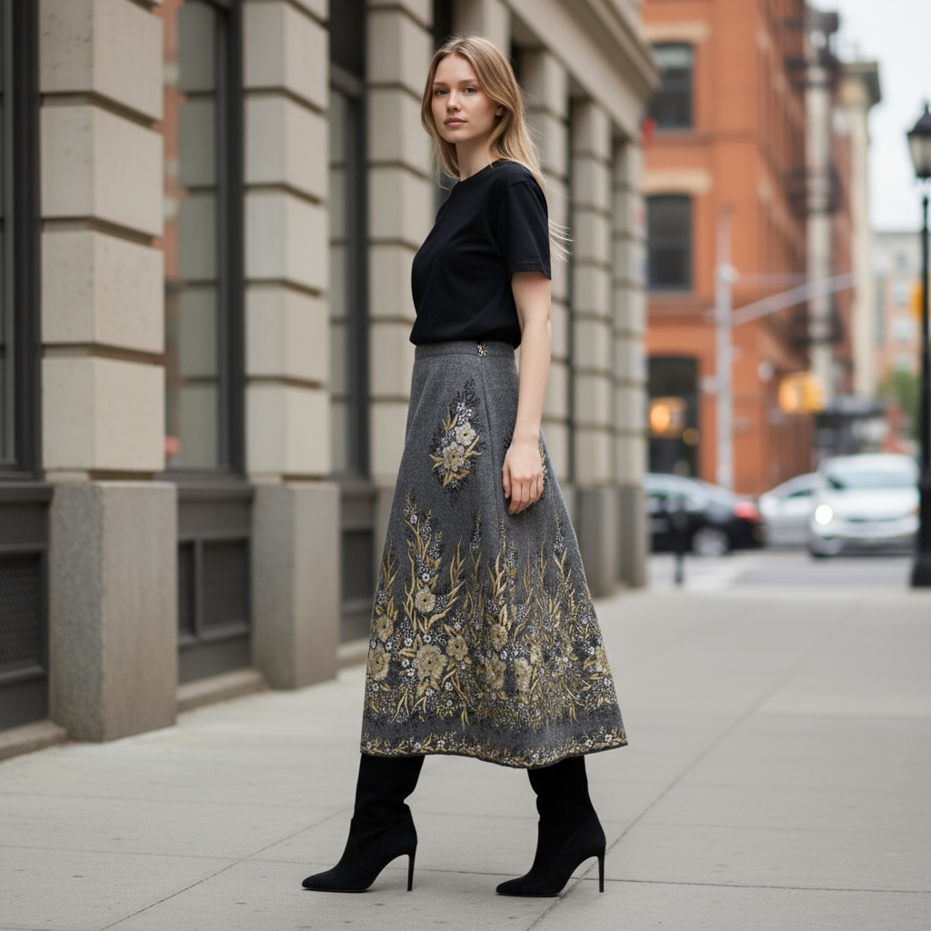 Gonna LIVIA Lana Ricamata LIMITED EDITION