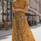 Gonna Malu’ chiffon ocra con fiori