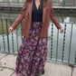 Gonna Malu’ Chiffon nero con fiori