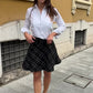 Gonna Valentina Corta Tweed Nero e Oro