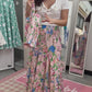Gonna Franci e top Capri in Cotone a fiori